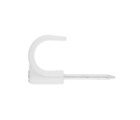 GR-NY BL [CP] Fijaciones para cables. Grapilla de nylon con clavo de acero zincado. Blanca
